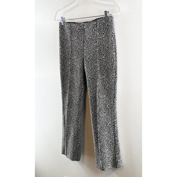 Anthropologie The Essential Leopard Cropped Flare Trousers Black White Small - Picture 5 of 10